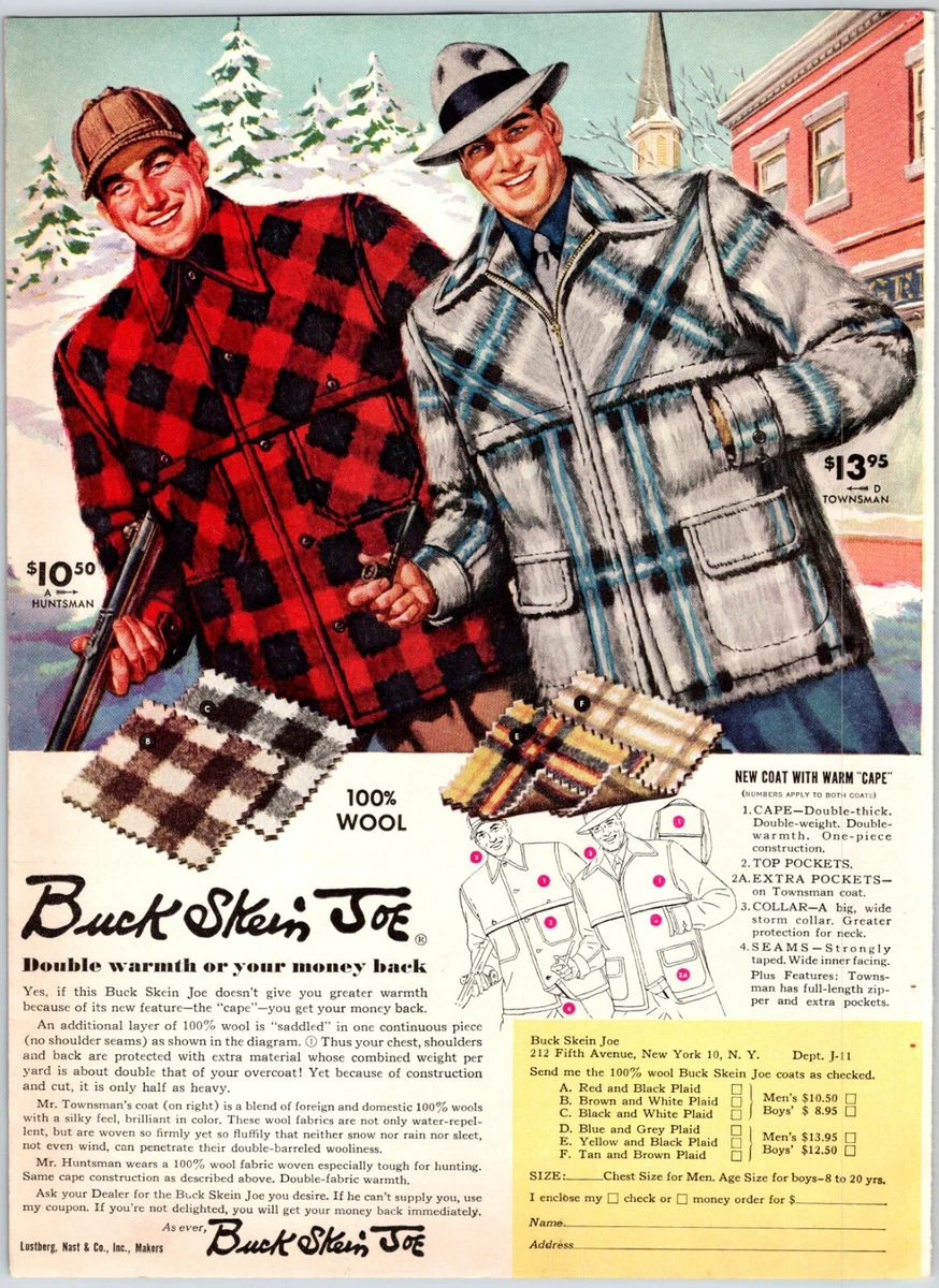 BUCK SKIN JOE JACKETS FOR MEN Vintage 1940 s 8.5