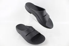 OOFOS OOahh Recovery Slides Mens 8 Womens 10 Black Sandals Slip On Shoes