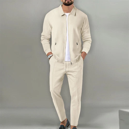 Herren 2 Teiliges Trainingsanzug Set Langarm Jacke und Hose Jogginganzug Outfits Anzug - Bild 11 von 22