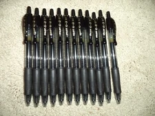 12 Pilot® G-2 g2 Retractable Gel ROLLER Pens Fine Point 0.7mm BLACK 31136 31020