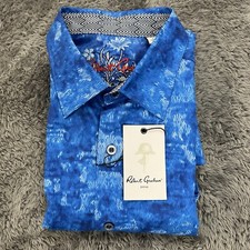 Robert Graham Shirt Mens Large Long Sleeve Button Up Blue Geometric - NEW