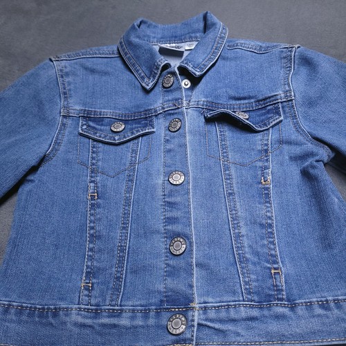 Tweety Bird Looney Tunes Sz 6 Jean Denim Jacket Kids That's All Folks Button - Picture 3 of 10