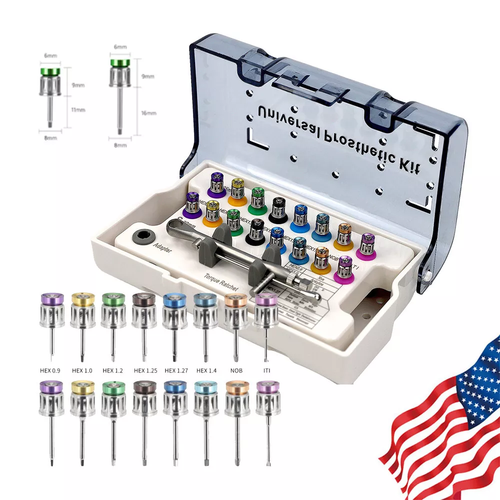 Dental Universal Implant Kit Abutment Hand Driver Hex Screwdriver Long+Short US - Picture 22 of 24