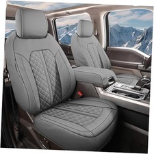 Custom for Dodge Ram Seat Covers Concave Front Short Middle Rear Full Set/Gray