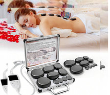 HOT STONE MASSAGE SET WITH TEMPERATURE ADJUSTMENT - 10 PIECE