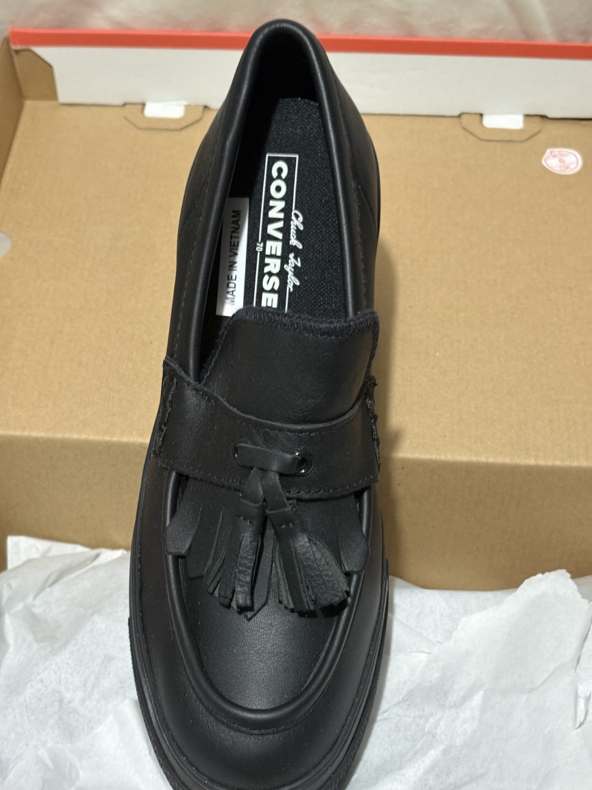 SIZE 9.5 WOMENS - Converse Chuck 70 De Luxe Heel Loafer Platform Black thumbnail 7