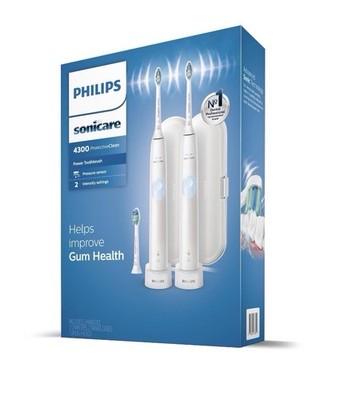 Philips Sonicare 4300 ProtectiveClean Toothbrush White w/ Heads & Chargers