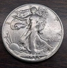 1944 D US Walking Liberty Eagle Silver Half Dollar With Coin Case