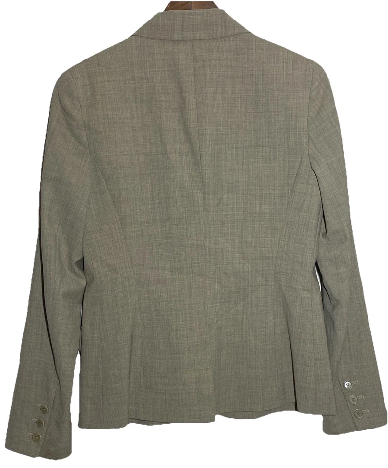 Blazer THEORY Talla 8 $345 Caqui Gabe Mezcla de Lana Traje Chaqueta Bolsillos EE. UU. Foto 4 de 4