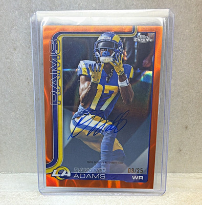 Topps 2025 Chrome Football Davante Adams Rams BA-DAA Orange Auto /25