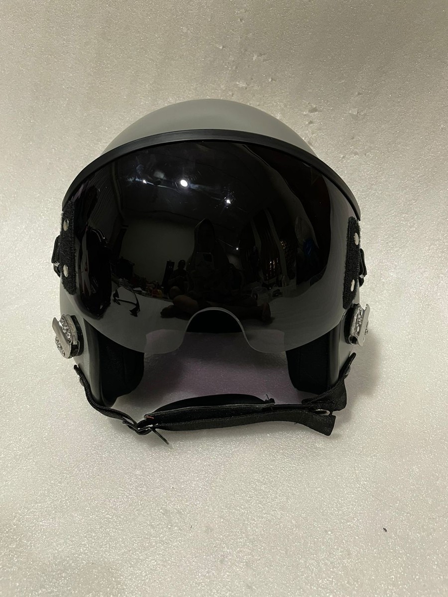 SIZE XL-XXL HGU-55 PLAIN GRAY FIGHTER PILOT HELMET REPLICA+BADGE