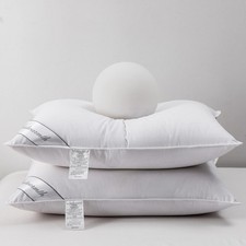 Juego de 2 almohadas de plumas de ganso tama o Queen para hotel