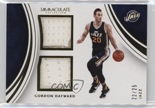 2015-16 Panini Immaculate Dual Memorabilia 22/25 Gordon Hayward #38 7xr