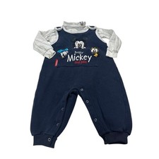 Vintage Mickey  Co Embroidered 90s Pluto Boys 24M Disney One Piece Overalls