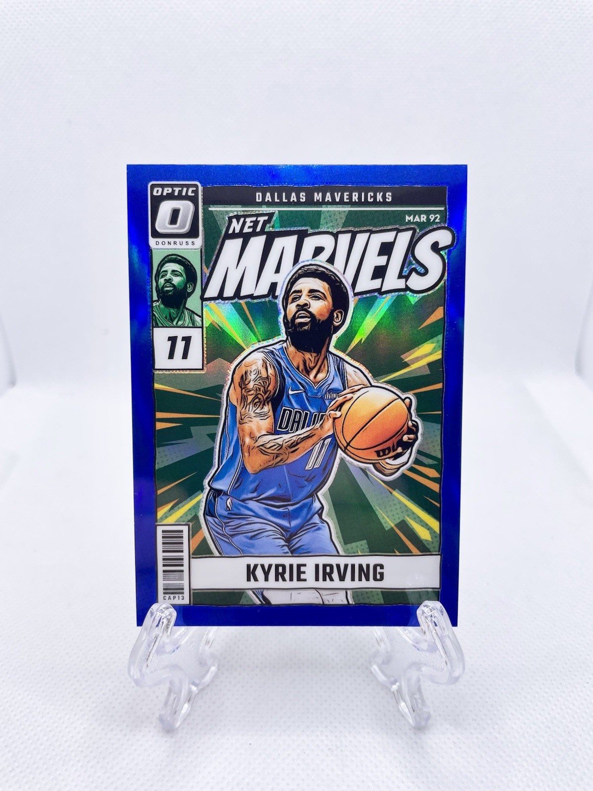 Kyrie Irving 2024-25 Donruss Optic Net Marvels Blue /49 SP Insert Color-Match