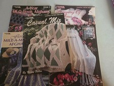 Lot Of 5 Crochet Afghan Pattern Booklets Leisure Arts Lot 