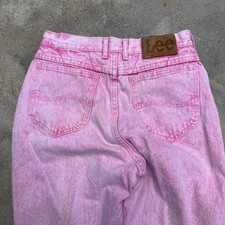 Vintage 80 s tapered cowgirl western Lee Pink Acid Wash Jeans Womens High Waist