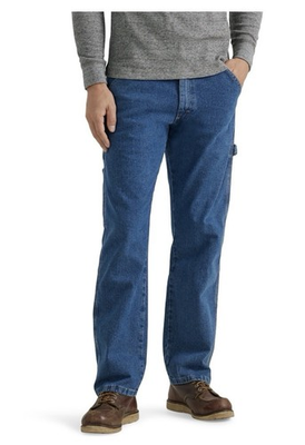 #ad #ad WRANGLER MEN#x27;S FIVE STAR PREMIUM CARPENTER BLUE JEANS 32x34 FLEX RELAXED NWT $29.99
