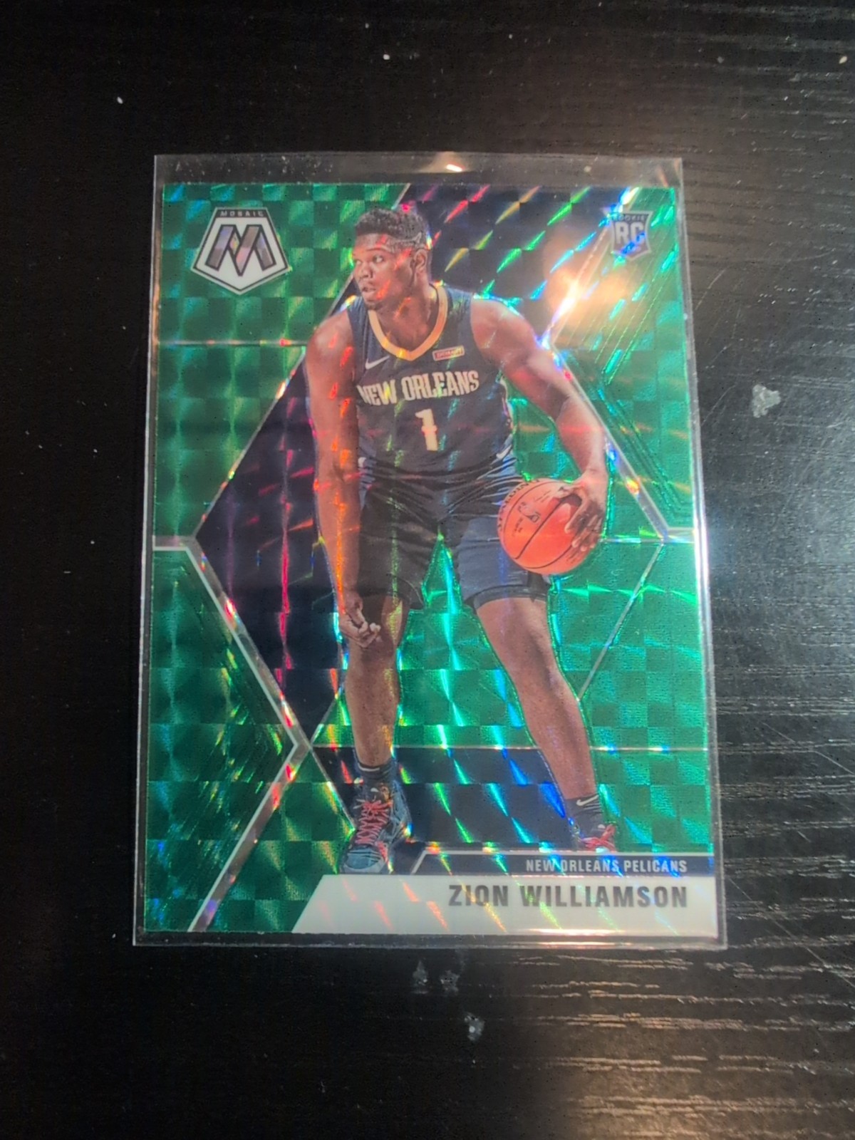 2019 Panini Mosaic Zion Williamson Green Mosaic RC #209 (Au)