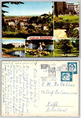 Bielefeld Germany Multi-View Postcard Sparrenburg Castle Oetkerhalle 1963