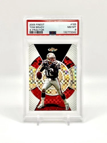 2005 Topps Finest #105 Tom Brady Xfractor /250 PSA 8