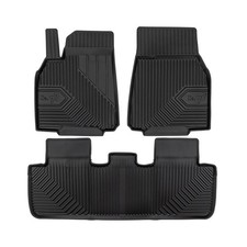 Fußmatten Gummimatten No.77 für Tesla Model Y 2020-2026 TPE Gummi Schwarz 3 tlg