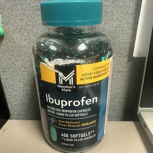 Member's Mark Ibuprofen 200mg, 400 Liquid-Filled Softgel Capsules Exp 07/28
