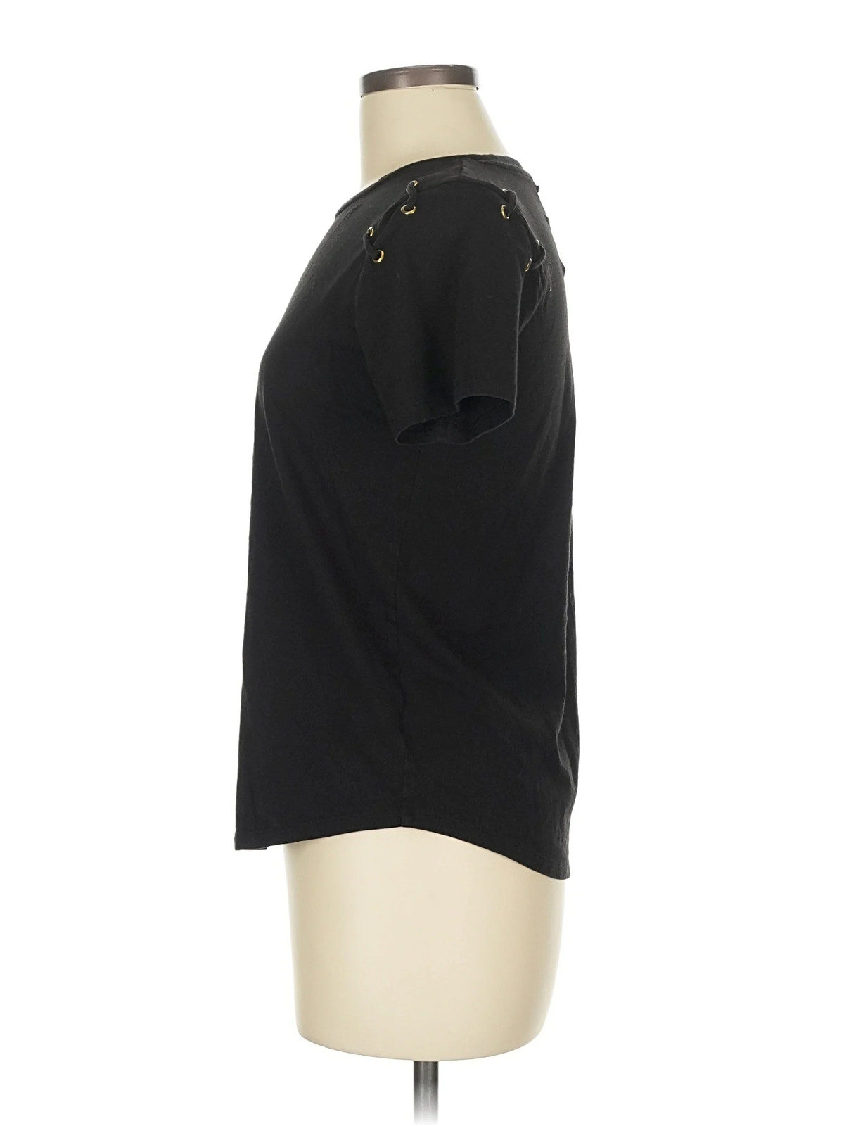 MICHAEL Michael Kors Women Black Short Sleeve Top M thumbnail 4