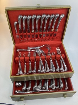 RWP Wilton Armetale Bishop Pewter Stainless Flatware Set 50 Piece Vintage (L5)
