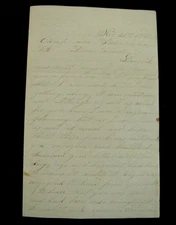 CIVIL WAR  RI SOLDIERS LAST LETTER  FREDERICKSBURG VIRGINIA NOVEMBER 1862