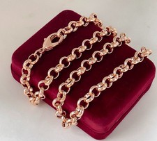 Luxus Goldkette 7mm Herren Halskette 750er Rolled Rosegold 18K vergoldet 59cm