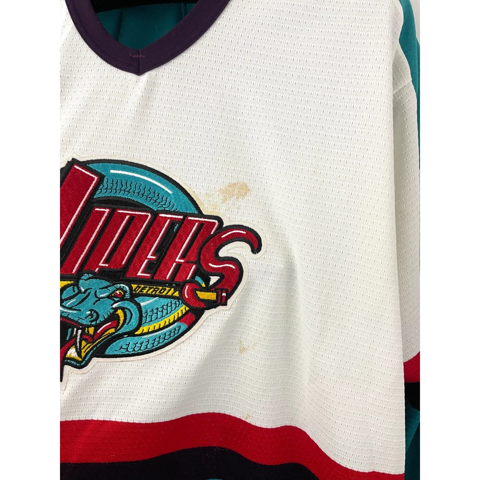 VTG Detroit Vipers Bauer Hockey Jersey IHL Large Men's H.W. Canada White - Image 4 of 4
