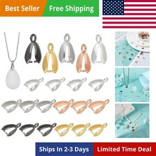 About 100 Pieces Brass Pinch Clip Bail Clasp Dangle Charm Bead Pendant Connec...