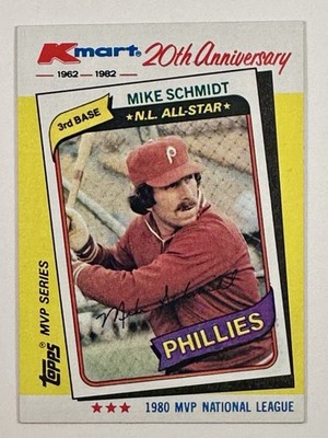 Mike Schmidt 1982 Topps Kmart 20th Anniversary AL & NL MVP's #39 MVP 1980