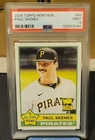 2025 Topps Heritage #60 Paul Skenes PSA 9 Cy Young. Pirates All Star Rookie Cup
