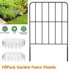 10pcs Decorative Garden Fence Metal Garden Animal Barrier Fence Border Panels UK