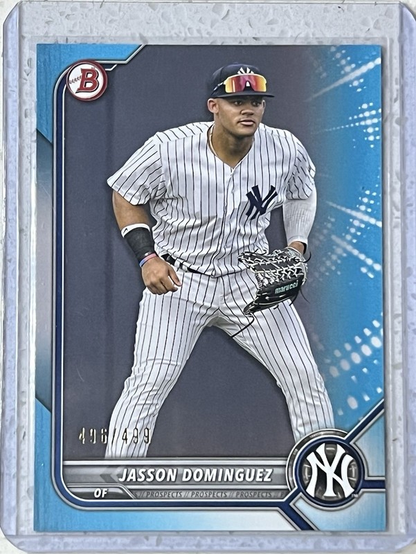 2022 Bowman Aqua Jasson Dominguez /499 #BP-98 New York Yankees