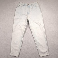 Vintage Lee Jeans Womens 14 Light Wash Blue High Rise Mom Tapered Denim 90s