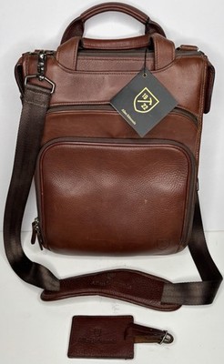Allen Edmonds Tech Backpack Messenger Bag Briefcase Laptop Men's Leather  Brown | eBay