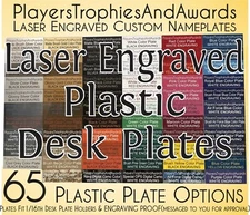 1.5x6 Custom DESK or WALL PLATE plastic Engraved sign Name & Title 1.5 x 6 PTA