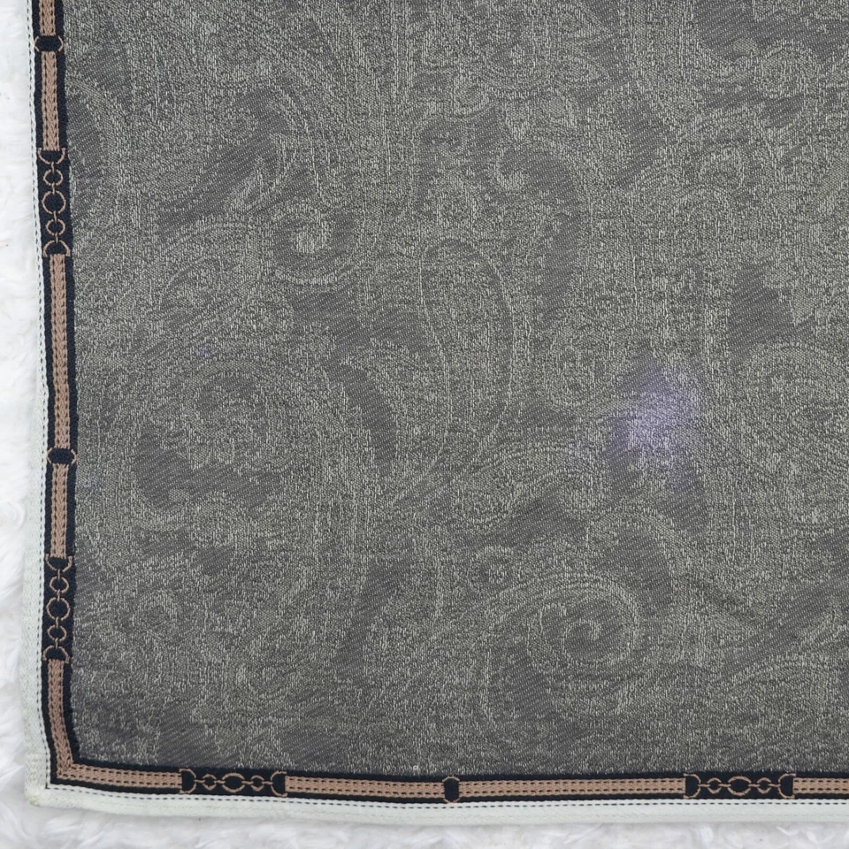 M125 MCM Gris Jacquard Algodón Bufanda Bufandas Bolsillo Cuadrado 18" X 18" Foto 4 de 4