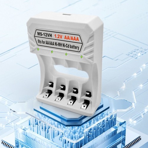 USB Type C Charger 4 Bay Charging Dock for Rechargeable AA/3A NiMH Batteries - Picture 5 of 8