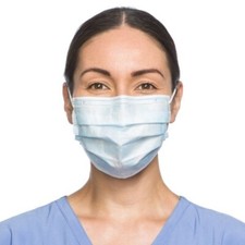 Halyard 47080 Blue Procedure Face Masks With So Soft Earloops - Case of 500
