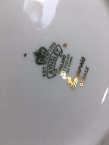 Aynsley 'Empress Cobalt' & Gold Encrusted 5-Pot TEA POT - Chip! - Picture 8 of 12