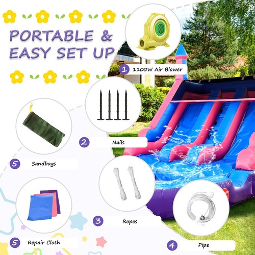6.5M Commercial Giant PVC Inflatable Dual Water Slides for Kids Birthday Party - Picture 6 of 10