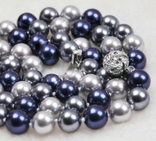 Fashion 8/10/12mm Multicolor South Sea Shell Pearl Round Beads Necklace 18-48''