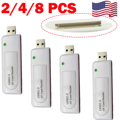 2/4/8PCS USB 2.0 Compact Flash CF Memory Card Reader White Simple US