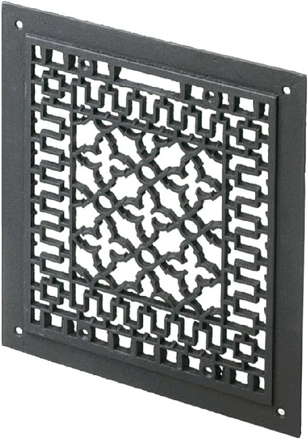 Elegante grelha de piso de ferro fundido preto fosco - 12"x14" para cobertura de ventilação perfeita - Imagem 3 de 4