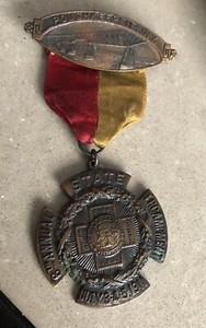New York Guard Encampment 1911 Medal & Ribbon Poughkeepsie Span. Amer Vets