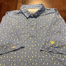 Straight Down Performance Golf XL Polo Shirt Martini Lemon Buffalo Logo Athletic